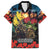 Kangaroo-Kiwi Soldier ANZAC Personalised Family Matching Off Shoulder Short Dress and Hawaiian Shirt Golden Wattle and Pohutukawa Flowers