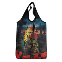Kangaroo-Kiwi Soldier ANZAC Personalised Grocery Bag Golden Wattle and Pohutukawa Flowers LT9 - Polynesian Pride