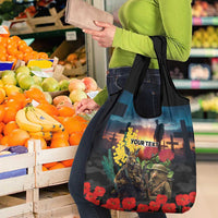 Kangaroo-Kiwi Soldier ANZAC Personalised Grocery Bag Golden Wattle and Pohutukawa Flowers LT9 - Polynesian Pride