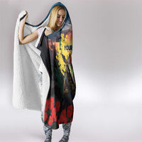 Kangaroo-Kiwi Soldier ANZAC Personalised Hooded Blanket Golden Wattle and Pohutukawa Flowers LT9 - Polynesian Pride