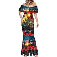 Kangaroo-Kiwi Soldier ANZAC Personalised Mermaid Dress Golden Wattle and Pohutukawa Flowers LT9 - Polynesian Pride