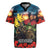 Kangaroo-Kiwi Soldier ANZAC Personalised Rugby Jersey Golden Wattle and Pohutukawa Flowers