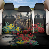 Kangaroo-Kiwi Soldier ANZAC Personalised Back Car Seat Cover Golden Wattle Poppy Flowers LT9 One Size Black - Polynesian Pride