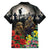 Kangaroo-Kiwi Soldier ANZAC Personalised Family Matching Off Shoulder Maxi Dress and Hawaiian Shirt Golden Wattle Poppy Flowers