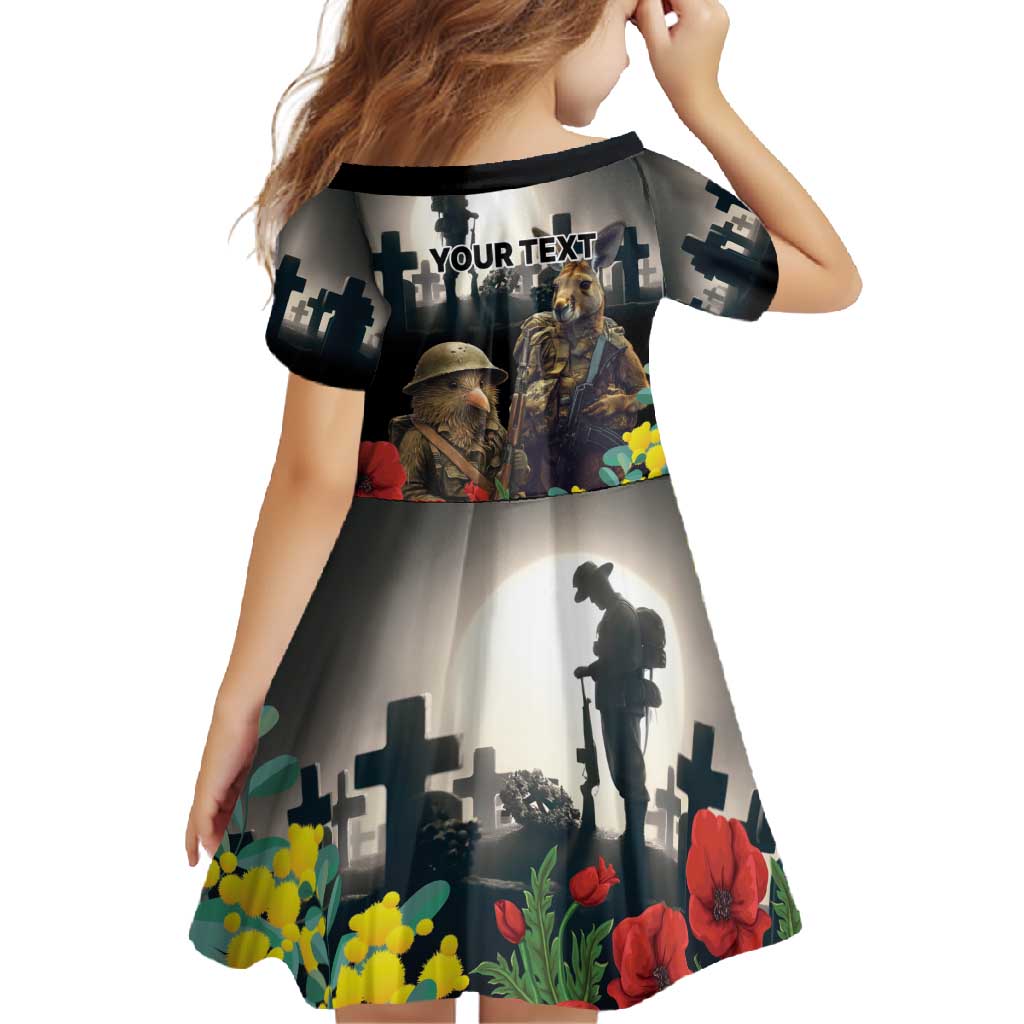 Kangaroo-Kiwi Soldier ANZAC Personalised Family Matching Summer Maxi Dress and Hawaiian Shirt Golden Wattle Poppy Flowers LT9 - Polynesian Pride