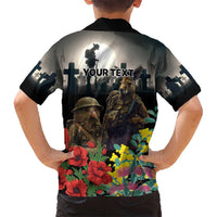 Kangaroo-Kiwi Soldier ANZAC Personalised Hawaiian Shirt Golden Wattle Poppy Flowers LT9 - Polynesian Pride