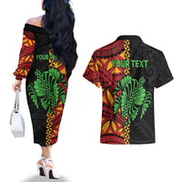 Personalised Tonga Emancipation Day Couples Matching Off The Shoulder Long Sleeve Dress and Hawaiian Shirt Puleanga Fakatui O Since 1970 LT9 - Polynesian Pride