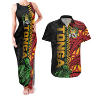 Personalised Tonga Emancipation Day Couples Matching Tank Maxi Dress and Hawaiian Shirt Puleanga Fakatui O Since 1970 LT9 Red - Polynesian Pride