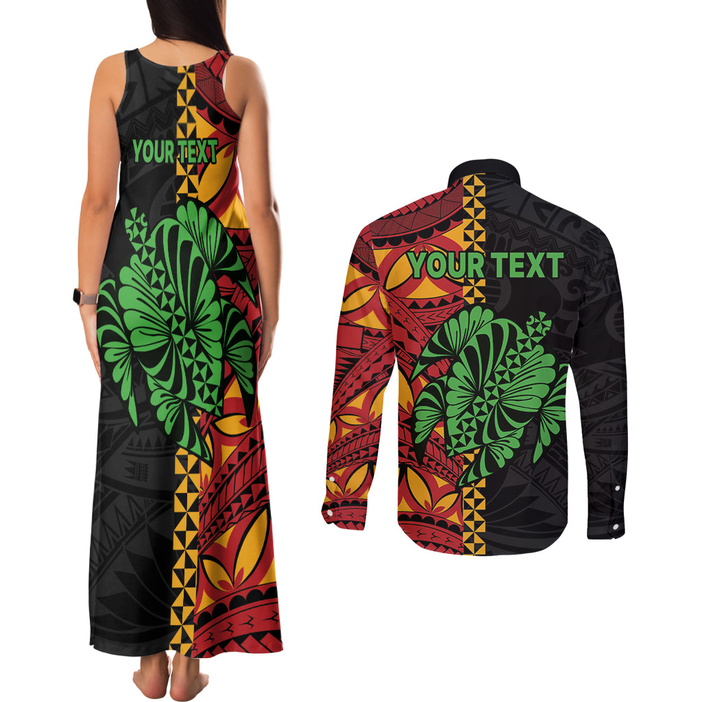 Personalised Tonga Emancipation Day Couples Matching Tank Maxi Dress and Long Sleeve Button Shirt Puleanga Fakatui O Since 1970 LT9 - Polynesian Pride