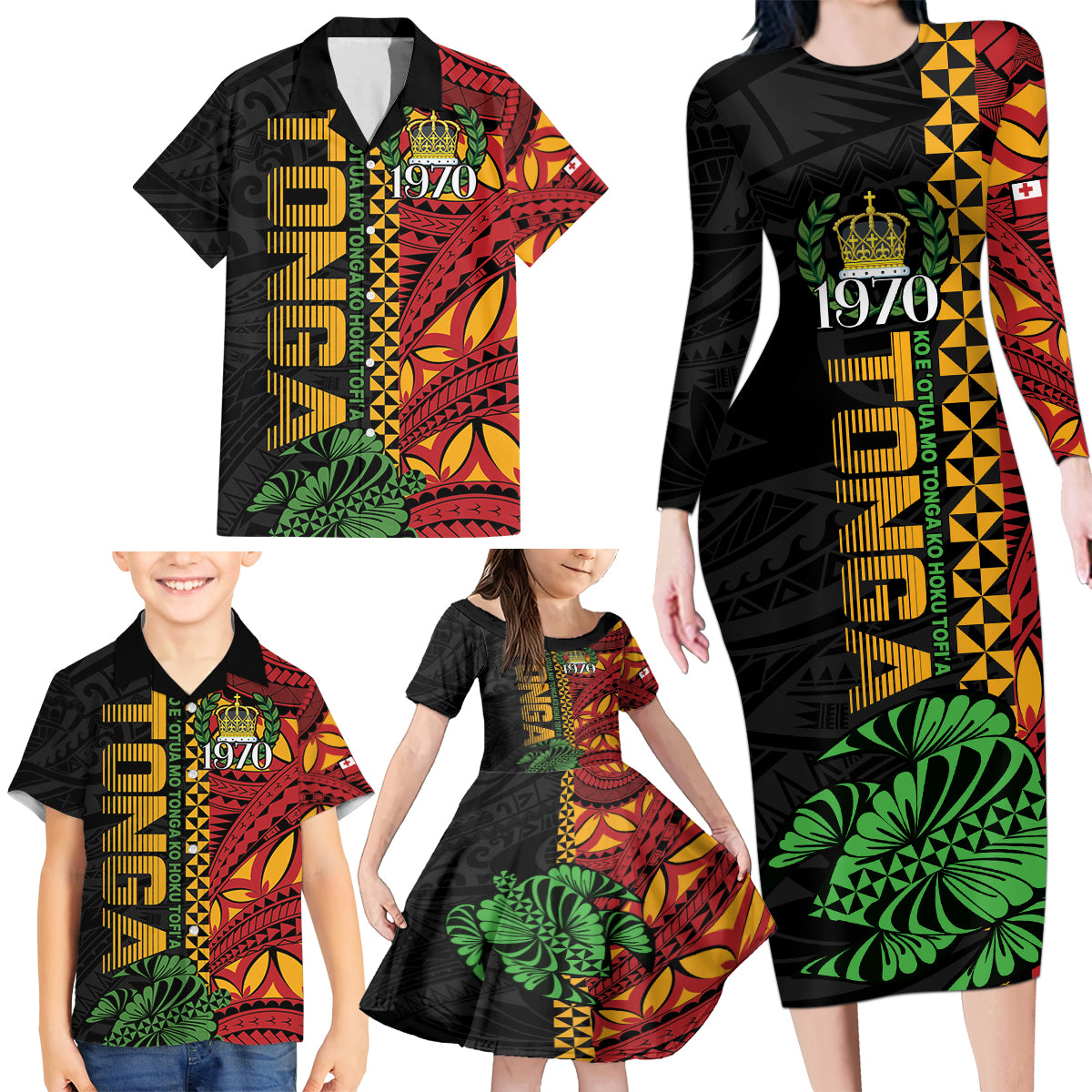 Personalised Tonga Emancipation Day Family Matching Long Sleeve Bodycon Dress and Hawaiian Shirt Puleanga Fakatui O Since 1970 LT9 - Polynesian Pride