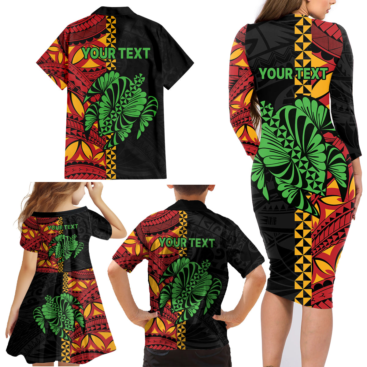 Personalised Tonga Emancipation Day Family Matching Long Sleeve Bodycon Dress and Hawaiian Shirt Puleanga Fakatui O Since 1970 LT9 - Polynesian Pride