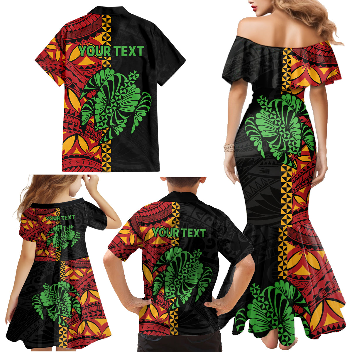 Personalised Tonga Emancipation Day Family Matching Mermaid Dress and Hawaiian Shirt Puleanga Fakatui O Since 1970 LT9 - Polynesian Pride