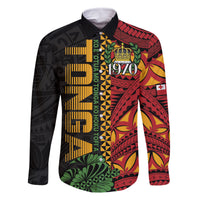 Personalised Tonga Emancipation Day Family Matching Off Shoulder Maxi Dress and Hawaiian Shirt Puleanga Fakatui O Since 1970 LT9 Dad's Shirt - Long Sleeve Red - Polynesian Pride