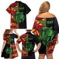 Personalised Tonga Emancipation Day Family Matching Off Shoulder Short Dress and Hawaiian Shirt Puleanga Fakatui O Since 1970 LT9 - Polynesian Pride