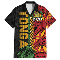 Personalised Tonga Emancipation Day Family Matching Off Shoulder Short Dress and Hawaiian Shirt Puleanga Fakatui O Since 1970 LT9 Dad's Shirt - Short Sleeve Red - Polynesian Pride