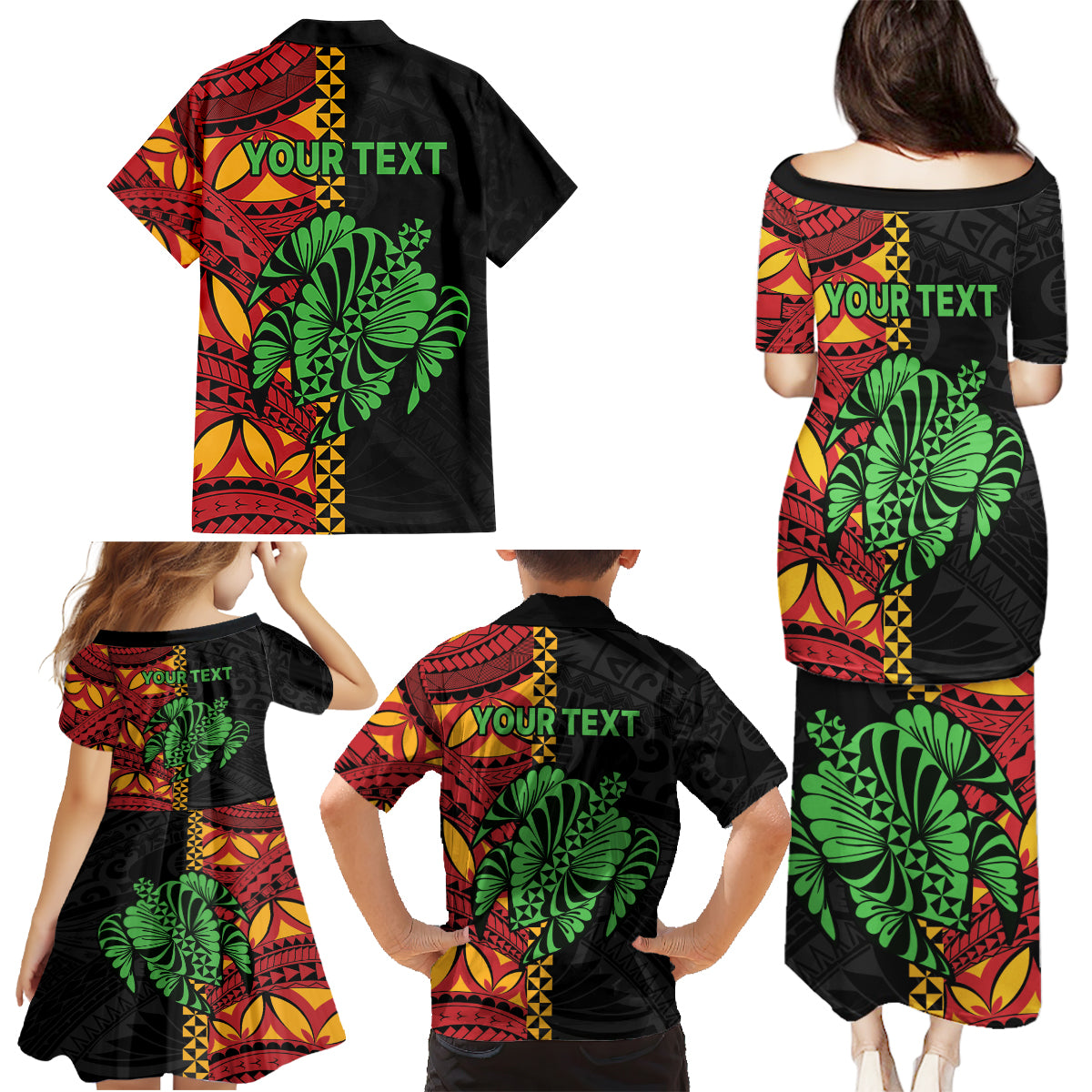Personalised Tonga Emancipation Day Family Matching Puletasi and Hawaiian Shirt Puleanga Fakatui O Since 1970 LT9 - Polynesian Pride