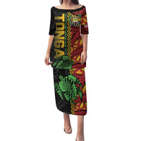 Personalised Tonga Emancipation Day Family Matching Puletasi and Hawaiian Shirt Puleanga Fakatui O Since 1970 LT9 Mom's Dress Red - Polynesian Pride