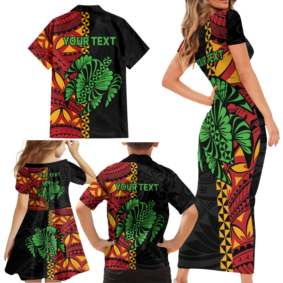Personalised Tonga Emancipation Day Family Matching Short Sleeve Bodycon Dress and Hawaiian Shirt Puleanga Fakatui O Since 1970 LT9 - Polynesian Pride