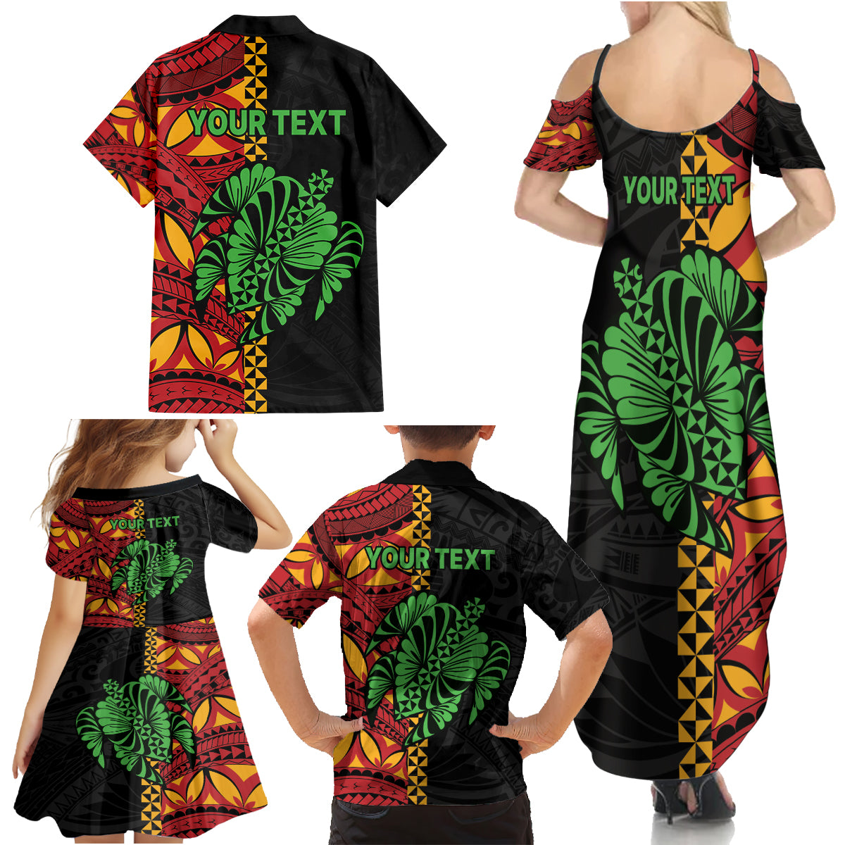 Personalised Tonga Emancipation Day Family Matching Summer Maxi Dress and Hawaiian Shirt Puleanga Fakatui O Since 1970 LT9 - Polynesian Pride
