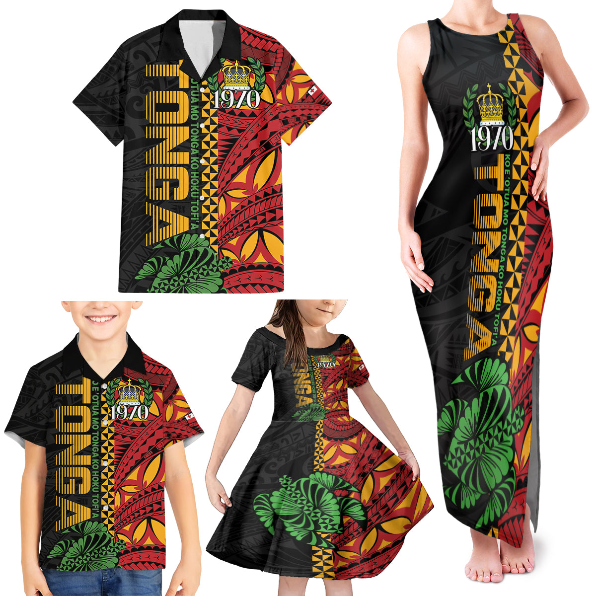 Personalised Tonga Emancipation Day Family Matching Tank Maxi Dress and Hawaiian Shirt Puleanga Fakatui O Since 1970 LT9 - Polynesian Pride