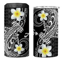Aloha Hammerhead Shark 4 in 1 Can Cooler Tumbler Black Hawaiian Kakau Tribal Tattoo LT9 One Size: 16 oz Black - Polynesian Pride