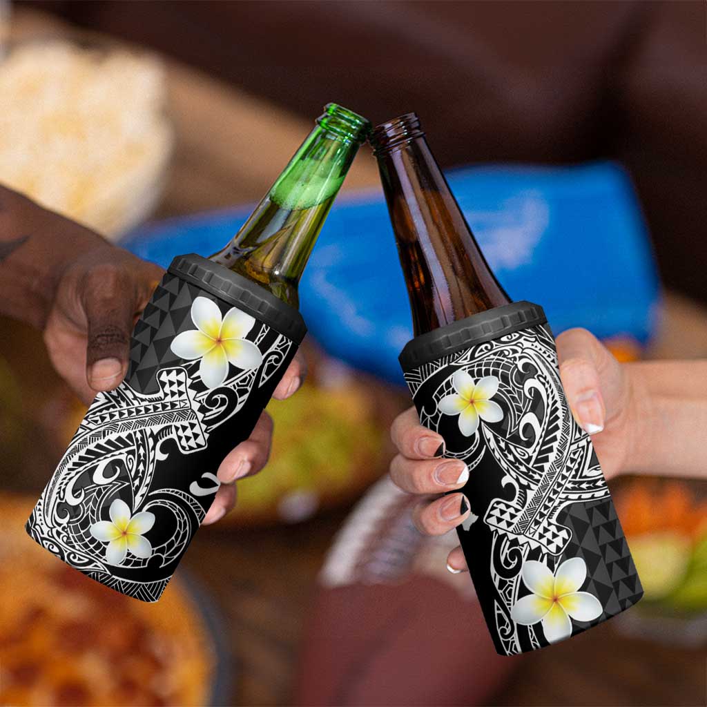 Aloha Hammerhead Shark 4 in 1 Can Cooler Tumbler Black Hawaiian Kakau Tribal Tattoo LT9 - Polynesian Pride