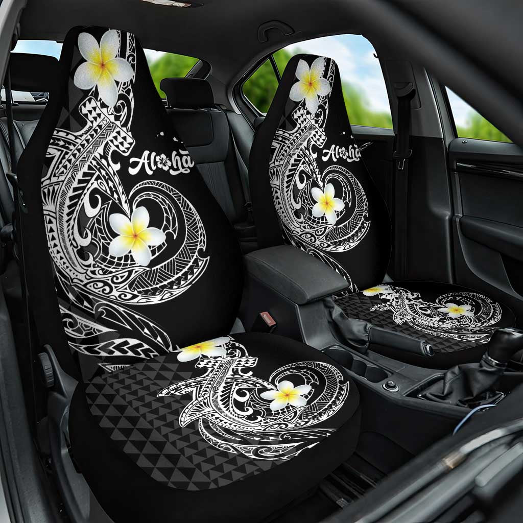 Aloha Hammerhead Shark Car Seat Cover Black Hawaiian Kakau Tribal Tattoo LT9 One Size Black - Polynesian Pride