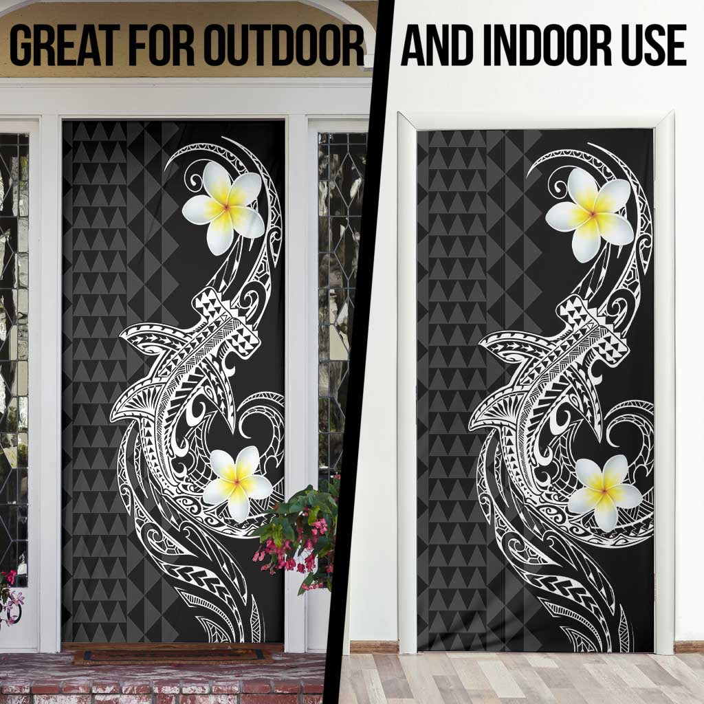 Aloha Hammerhead Shark Door Cover Black Hawaiian Kakau Tribal Tattoo - Polynesian Pride