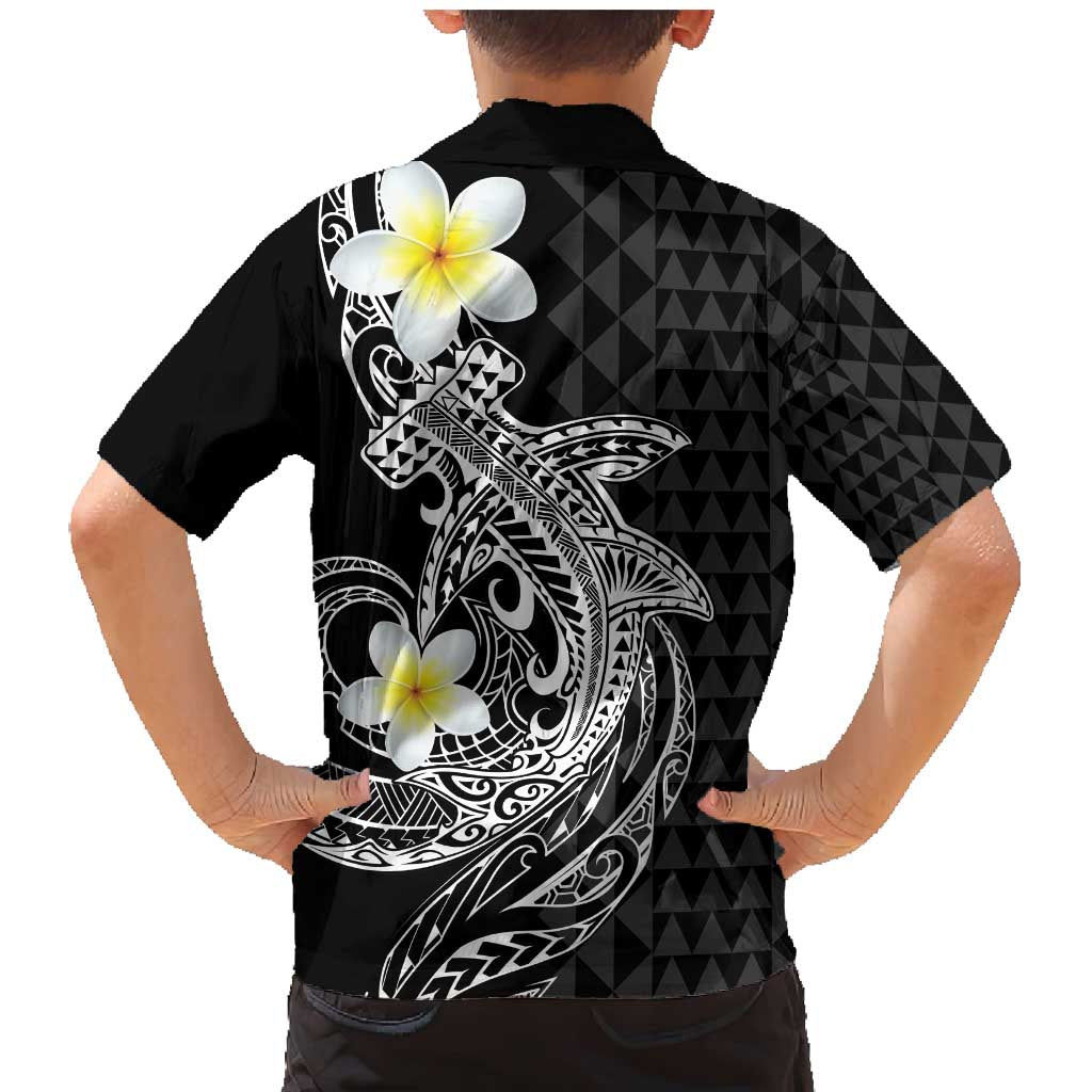 Aloha Hammerhead Shark Family Matching Mermaid Dress and Hawaiian Shirt Black Hawaiian Kakau Tribal Tattoo LT9 - Polynesian Pride