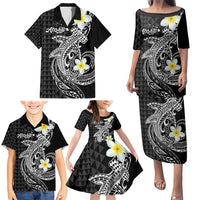 Aloha Hammerhead Shark Family Matching Puletasi and Hawaiian Shirt Black Hawaiian Kakau Tribal Tattoo LT9 - Polynesian Pride
