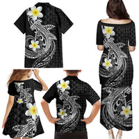 Aloha Hammerhead Shark Family Matching Puletasi and Hawaiian Shirt Black Hawaiian Kakau Tribal Tattoo LT9 - Polynesian Pride