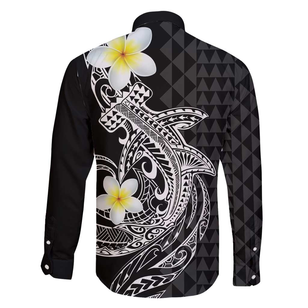 Aloha Hammerhead Shark Family Matching Summer Maxi Dress and Hawaiian Shirt Black Hawaiian Kakau Tribal Tattoo LT9 - Polynesian Pride