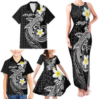 Aloha Hammerhead Shark Family Matching Tank Maxi Dress and Hawaiian Shirt Black Hawaiian Kakau Tribal Tattoo LT9 - Polynesian Pride
