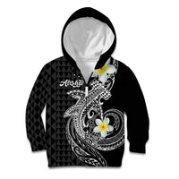 Aloha Hammerhead Shark Kid Hoodie Black Hawaiian Kakau Tribal Tattoo LT9 Zip Hoodie Black - Polynesian Pride