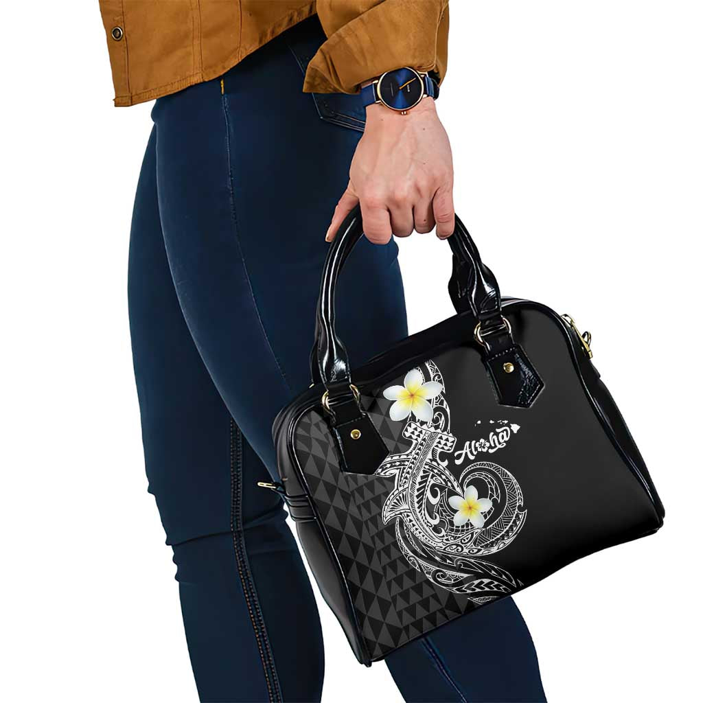 Aloha Hammerhead Shark Shoulder Handbag Black Hawaiian Kakau Tribal Tattoo
