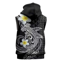 Aloha Hammerhead Shark Sleeveless Hoodie Black Hawaiian Kakau Tribal Tattoo LT9 - Polynesian Pride