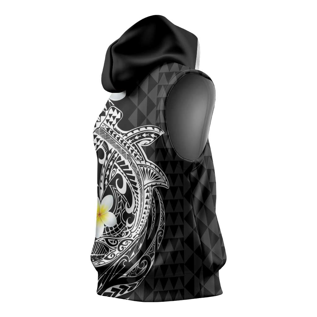 Aloha Hammerhead Shark Sleeveless Hoodie Black Hawaiian Kakau Tribal Tattoo LT9 - Polynesian Pride