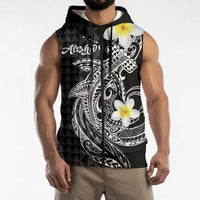 Aloha Hammerhead Shark Sleeveless Zip Hoodie Black Hawaiian Kakau Tribal Tattoo LT9 - Polynesian Pride