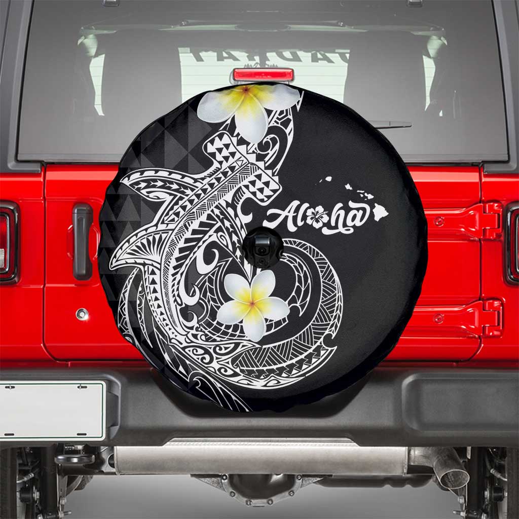 Aloha Hammerhead Shark Spare Tire Cover Black Hawaiian Kakau Tribal Tattoo LT9 - Polynesian Pride