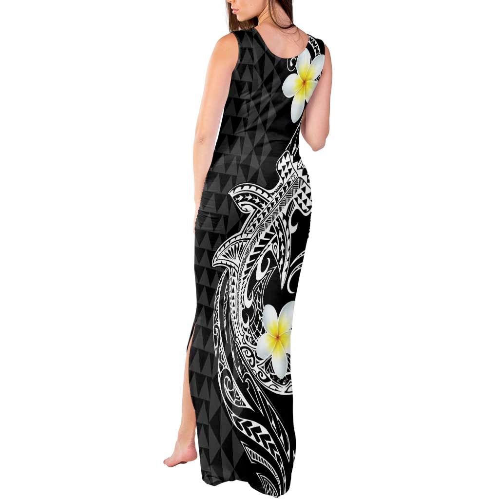 Aloha Hammerhead Shark Tank Maxi Dress Black Hawaiian Kakau Tribal Tattoo LT9 - Polynesian Pride