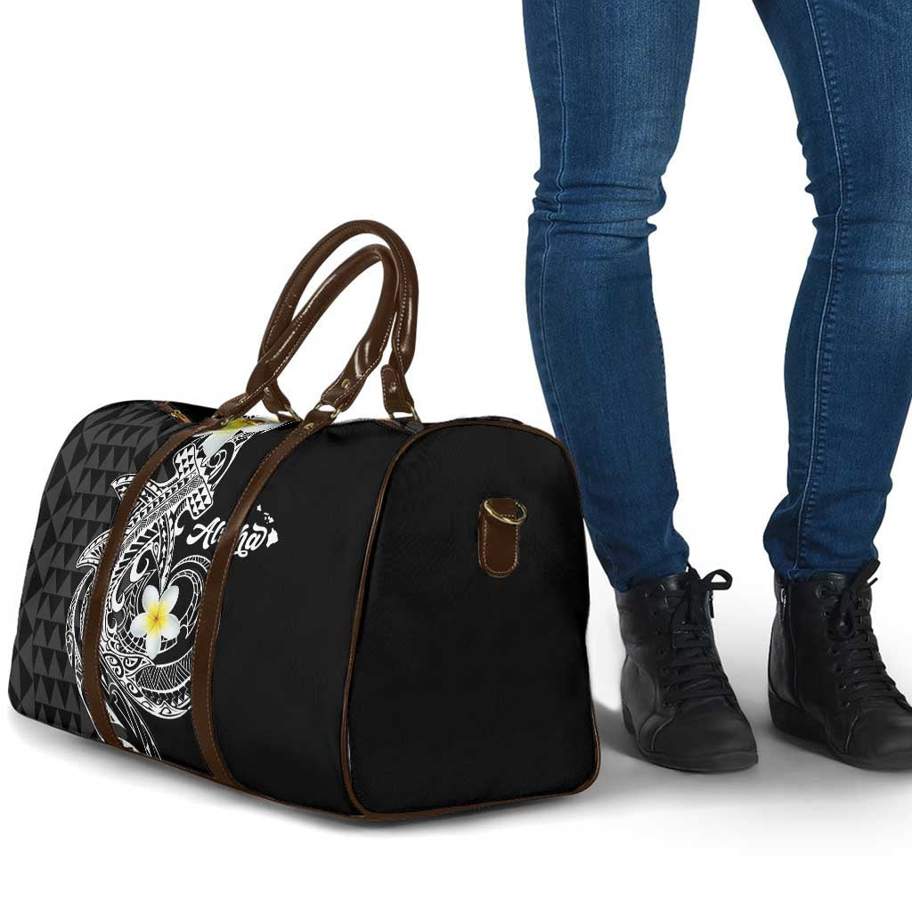 Aloha Hammerhead Shark Travel Bag Black Hawaiian Kakau Tribal Tattoo - Polynesian Pride