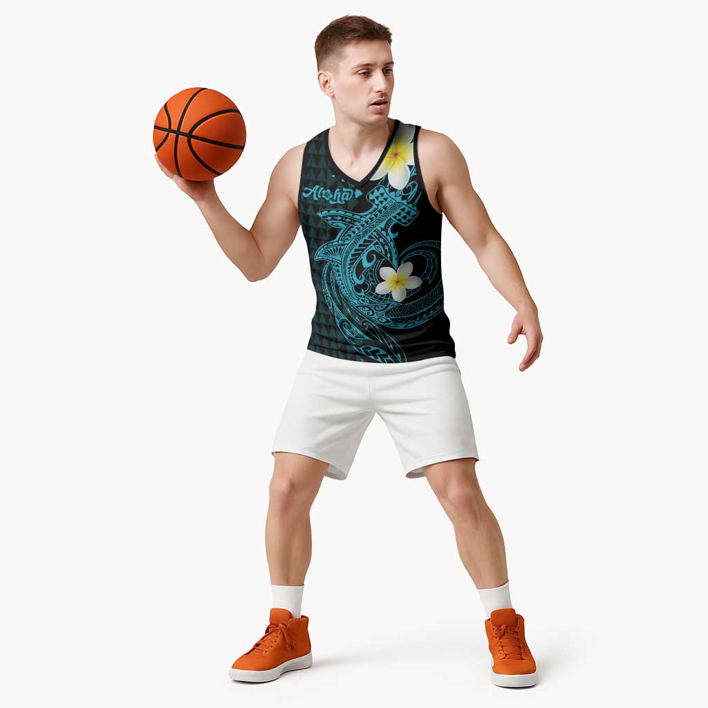 Aloha Hammerhead Shark Basketball Jersey Calypso Hawaiian Kakau Tribal Tattoo LT9 - Polynesian Pride