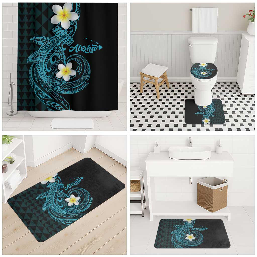 Aloha Hammerhead Shark Bathroom Set Calypso Hawaiian Kakau Tribal Tattoo - Polynesian Pride