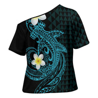 Aloha Hammerhead Shark Cross Shoulder Shirt Calypso Hawaiian Kakau Tribal Tattoo LT9 - Polynesian Pride