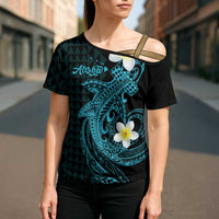 Aloha Hammerhead Shark Cross Shoulder Shirt Calypso Hawaiian Kakau Tribal Tattoo LT9 - Polynesian Pride