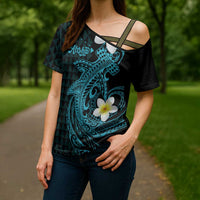 Aloha Hammerhead Shark Cross Shoulder Shirt Calypso Hawaiian Kakau Tribal Tattoo LT9 - Polynesian Pride
