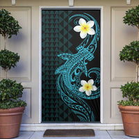 Aloha Hammerhead Shark Door Cover Calypso Hawaiian Kakau Tribal Tattoo LT9 Blue - Polynesian Pride