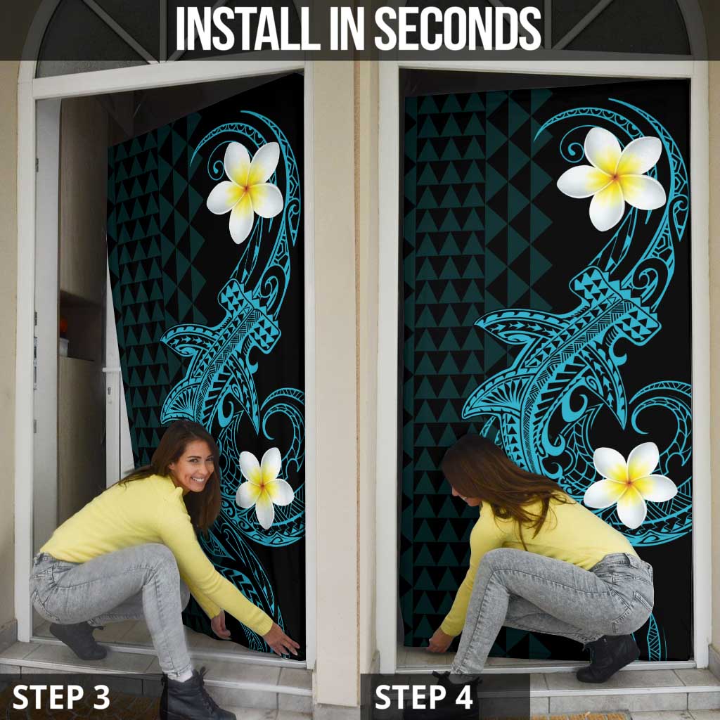 Aloha Hammerhead Shark Door Cover Calypso Hawaiian Kakau Tribal Tattoo LT9 - Polynesian Pride