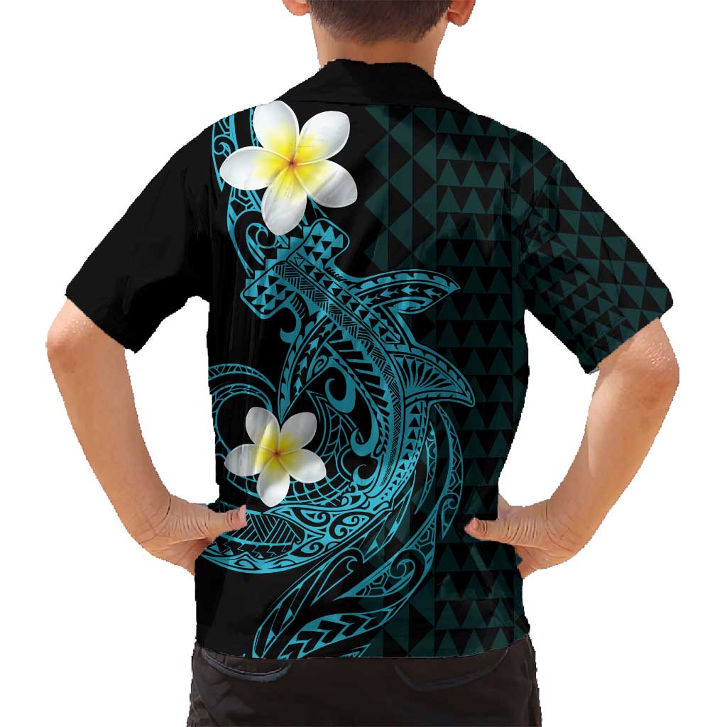 Aloha Hammerhead Shark Family Matching Off Shoulder Short Dress and Hawaiian Shirt Calypso Hawaiian Kakau Tribal Tattoo LT9 - Polynesian Pride