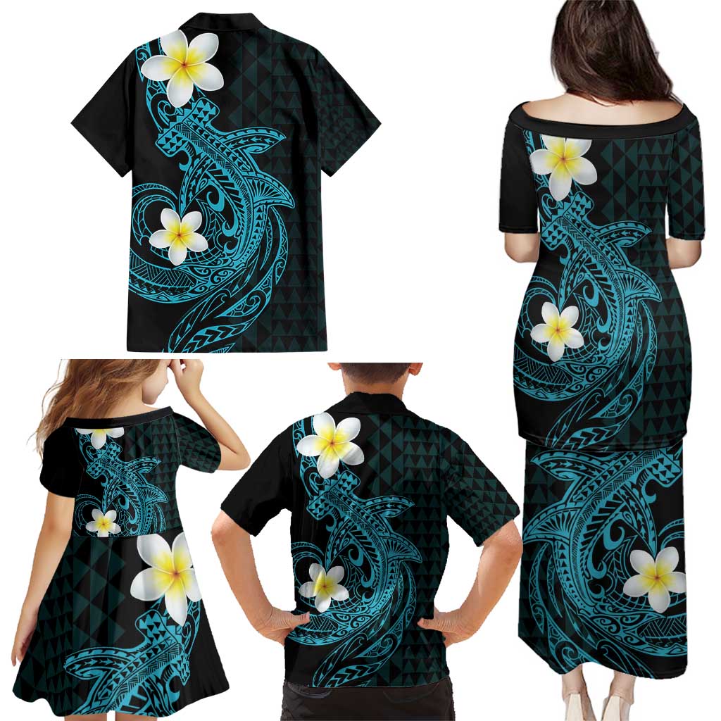 Aloha Hammerhead Shark Family Matching Puletasi and Hawaiian Shirt Calypso Hawaiian Kakau Tribal Tattoo LT9 - Polynesian Pride